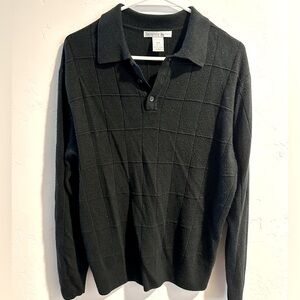 Black Geoffrey Beene sweater polo